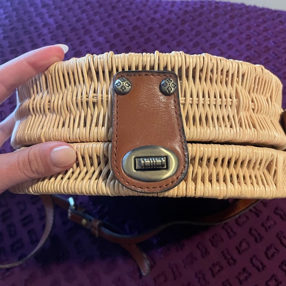 Patricia Nash Round Wood Beaded Rattan Bag - Picture 3 of 8